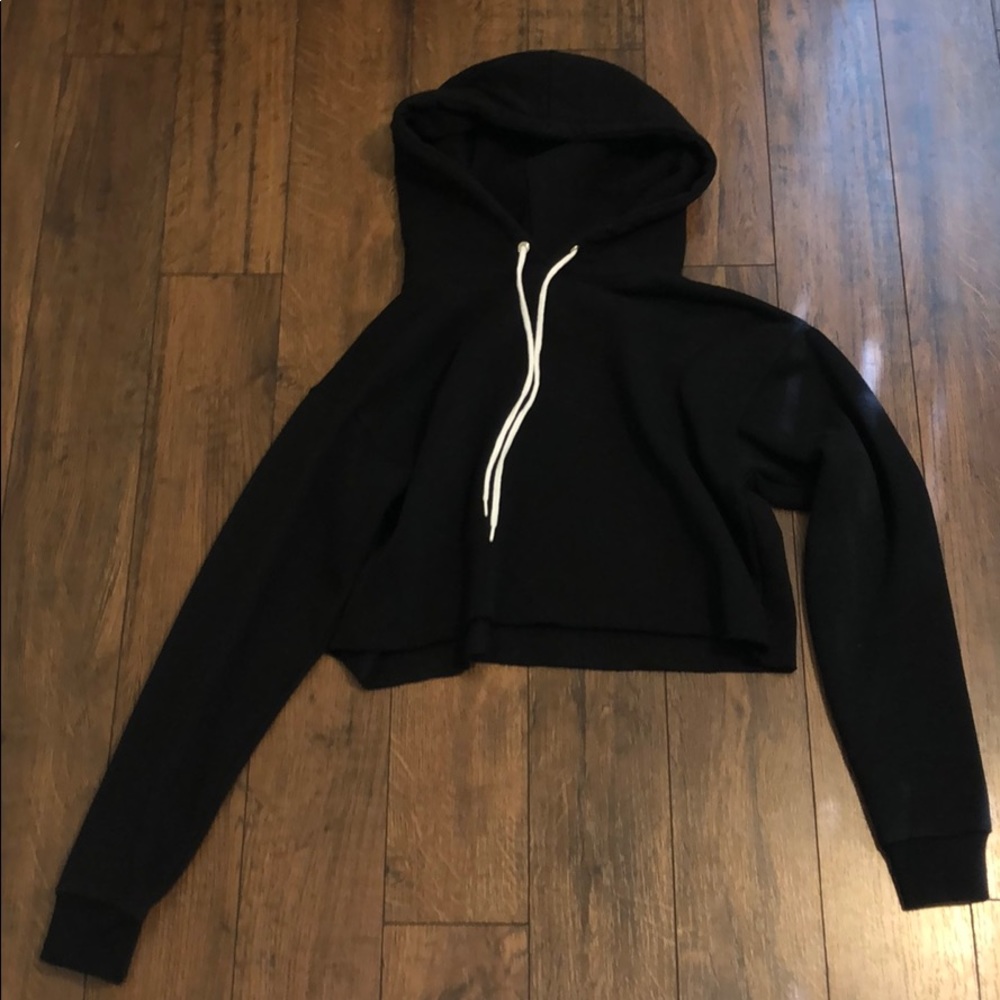 Black Cropped Hoodie